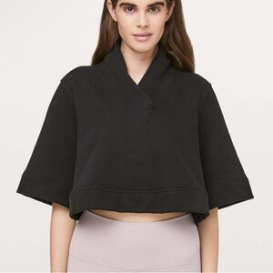 Lululemon Know Your Angles Poncho Sweatshirt Women’s Large Black Athleisure